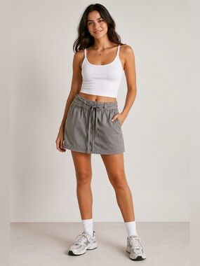 GAP Gray Skirt Women’s Size 10 Tie Belt Side Zip Casual Work Skirt